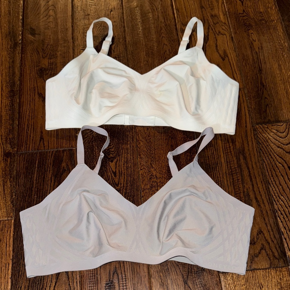 Honeylove Wireless Bra Duo — Ivory & Light Taupe